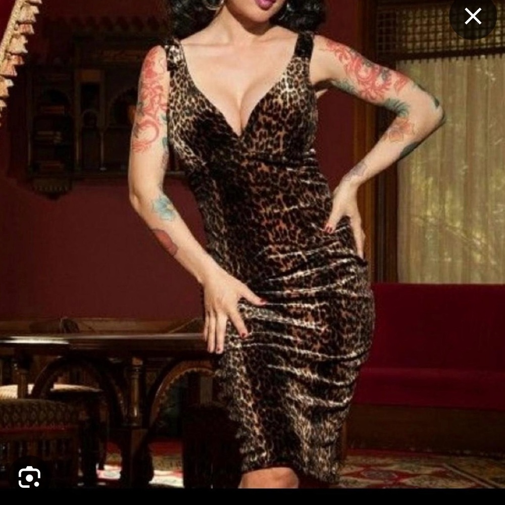 Laura Byrnes Gilda Leopard Print Sleeveless Dress